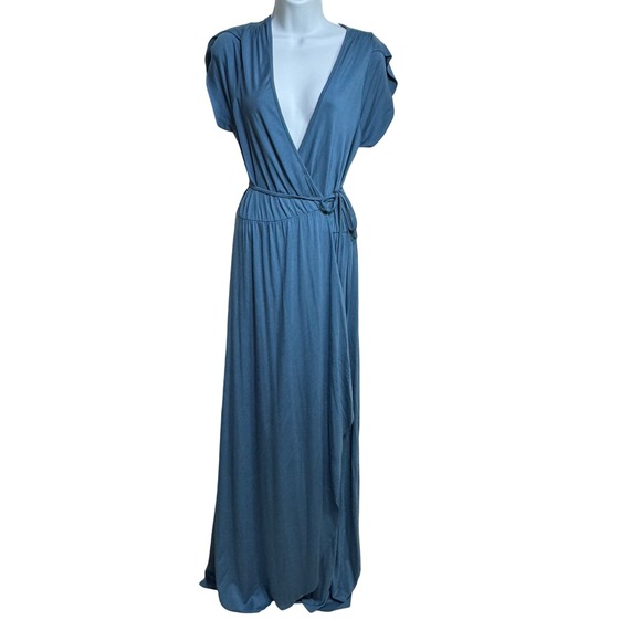 Rachel Pally Perpetua Dress Moonflower Blue Wrap Maxi Size S - Picture 1 of 8